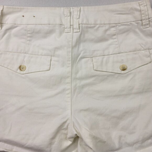 American Eagle Womens White Hi-Rise Shortie Stretch Shorts Size 4 - Picture 2 of 7